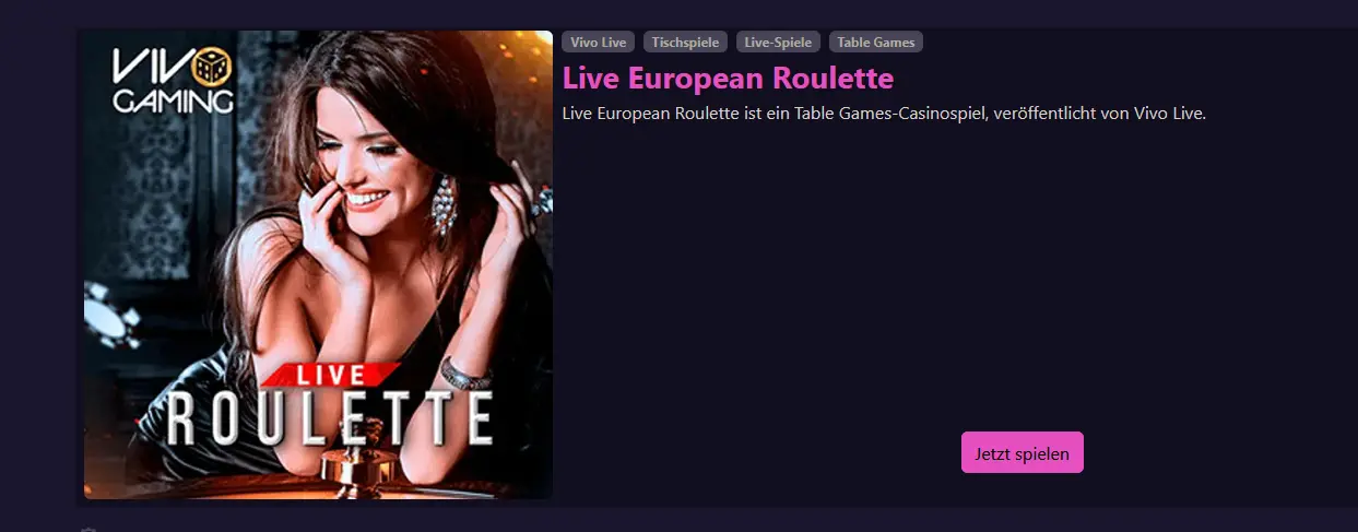 Ricardo's Casino Roulette – Live-Roulette-Tische mit echten Limits ab 0,50 €