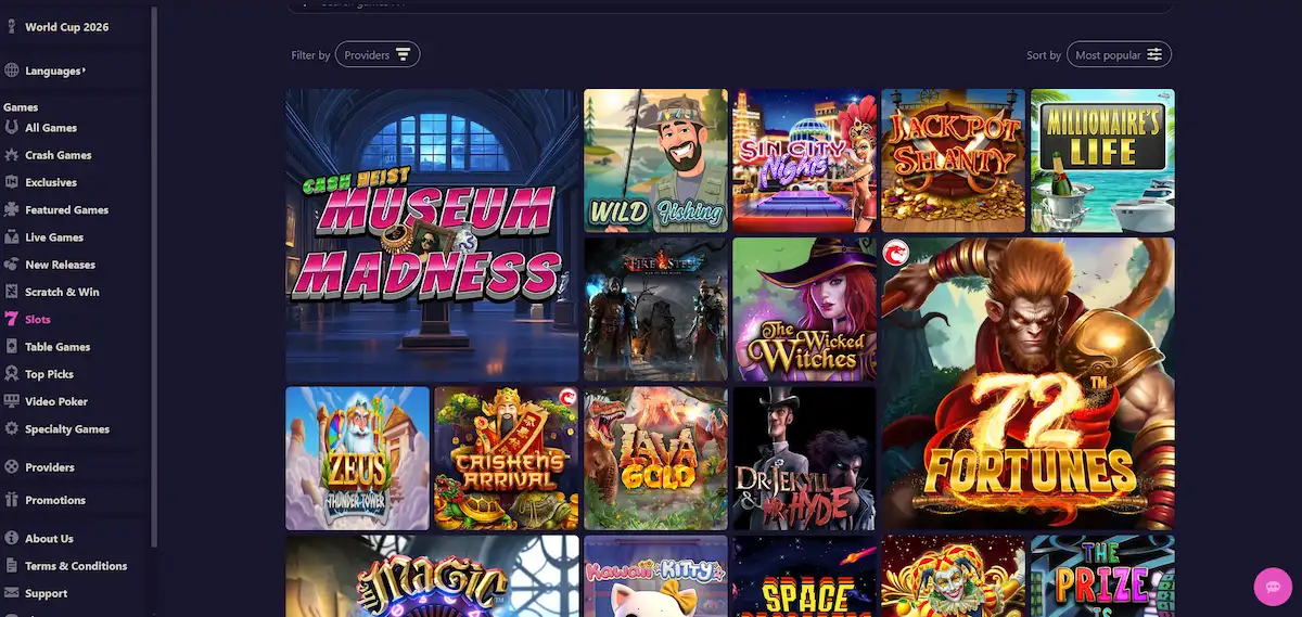 Ricardo's Casino Slots – Spielauswahl mit Rival Gaming, Betsoft und Saucify Titeln